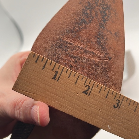 Jacques Levine Couture silver metal screen pointed toe leather pumps 7B - Picture 6 of 9